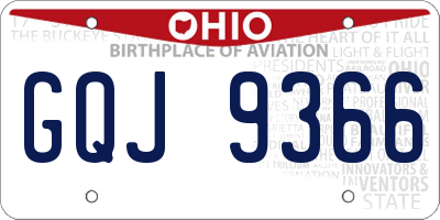 OH license plate GQJ9366