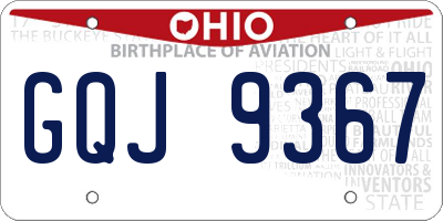 OH license plate GQJ9367