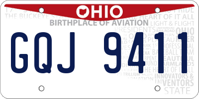 OH license plate GQJ9411