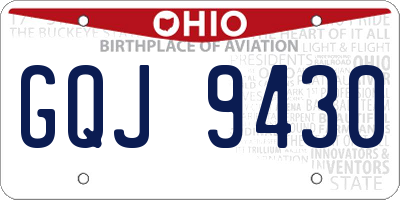 OH license plate GQJ9430