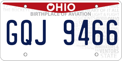 OH license plate GQJ9466