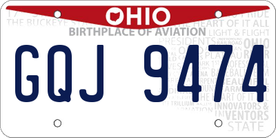 OH license plate GQJ9474