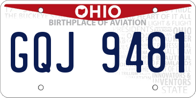 OH license plate GQJ9481