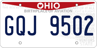 OH license plate GQJ9502
