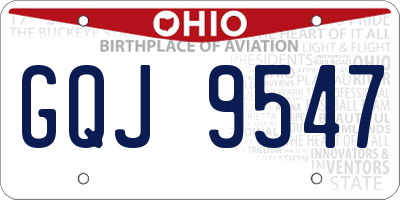 OH license plate GQJ9547