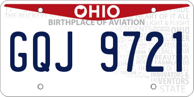 OH license plate GQJ9721
