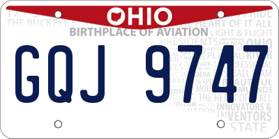 OH license plate GQJ9747