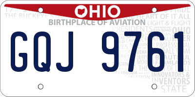 OH license plate GQJ9761