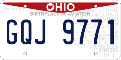 OH license plate GQJ9771