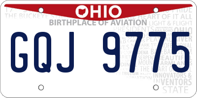 OH license plate GQJ9775