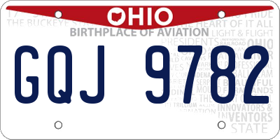 OH license plate GQJ9782