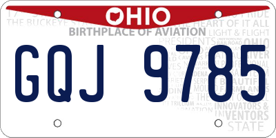 OH license plate GQJ9785