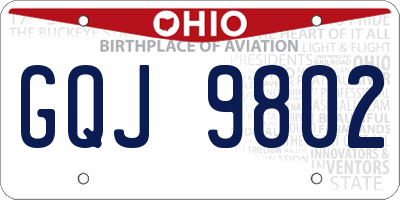 OH license plate GQJ9802