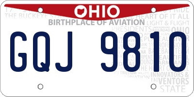 OH license plate GQJ9810