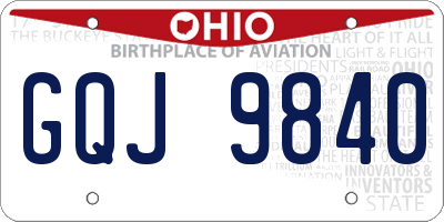 OH license plate GQJ9840