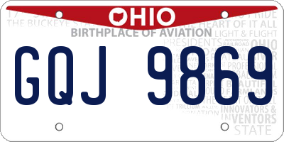 OH license plate GQJ9869