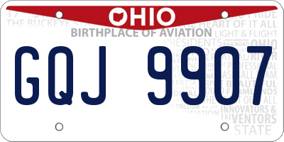 OH license plate GQJ9907