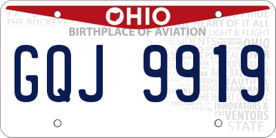 OH license plate GQJ9919