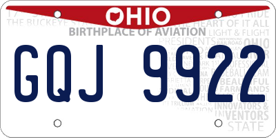 OH license plate GQJ9922