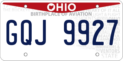 OH license plate GQJ9927