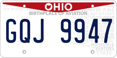 OH license plate GQJ9947