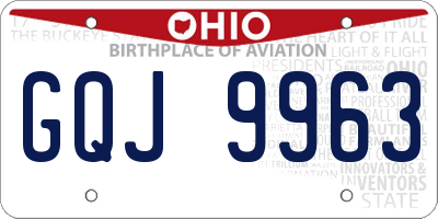 OH license plate GQJ9963