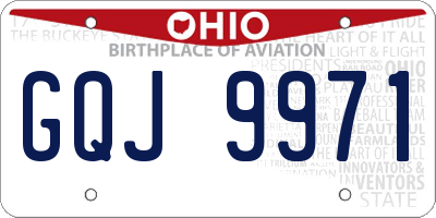 OH license plate GQJ9971