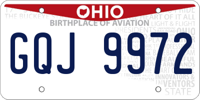 OH license plate GQJ9972