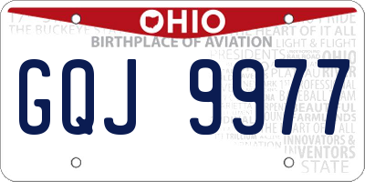 OH license plate GQJ9977