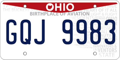 OH license plate GQJ9983