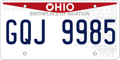 OH license plate GQJ9985