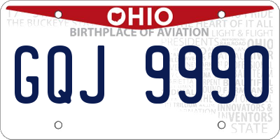 OH license plate GQJ9990