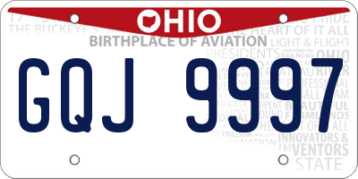 OH license plate GQJ9997