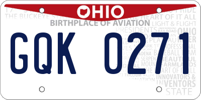 OH license plate GQK0271