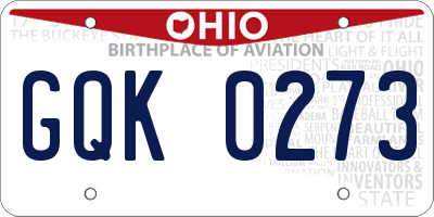 OH license plate GQK0273