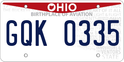 OH license plate GQK0335