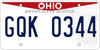OH license plate GQK0344
