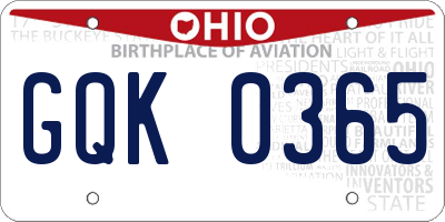 OH license plate GQK0365