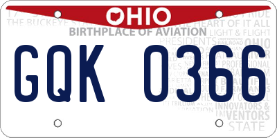 OH license plate GQK0366
