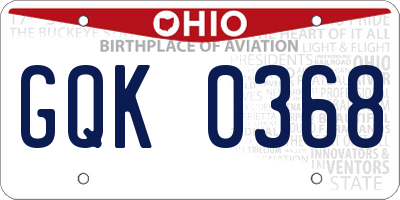 OH license plate GQK0368
