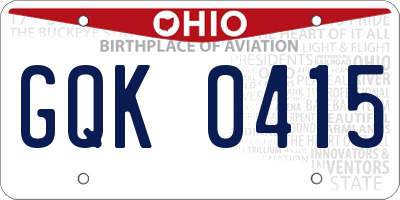 OH license plate GQK0415