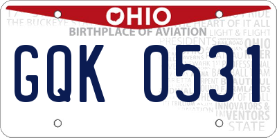 OH license plate GQK0531