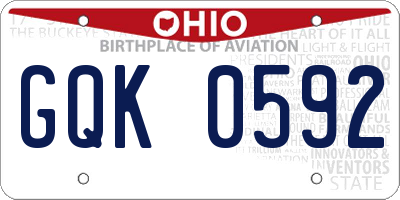OH license plate GQK0592