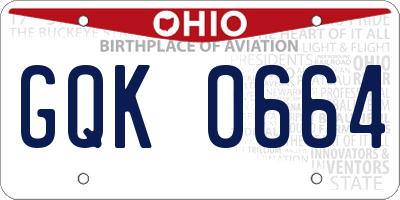 OH license plate GQK0664