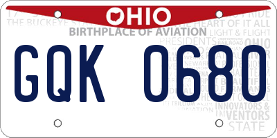 OH license plate GQK0680