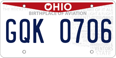 OH license plate GQK0706