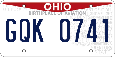 OH license plate GQK0741