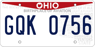 OH license plate GQK0756