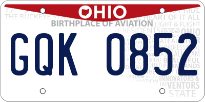 OH license plate GQK0852