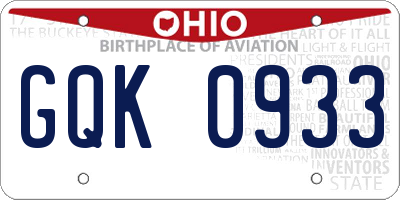 OH license plate GQK0933
